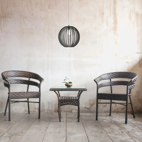 Pendant light Bubinga Ball 1xe27 Wood Coffee Regx35x35 Cm