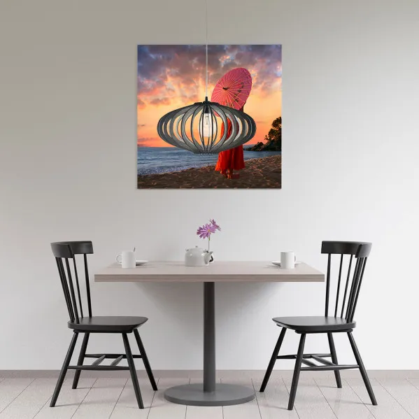 Colgante Sapelli 1xe27 Madera Cafe Regx45x45 Cm