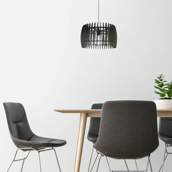 Colgante Poplar 1xe27 Madera Cafe Regx35x35 Cm