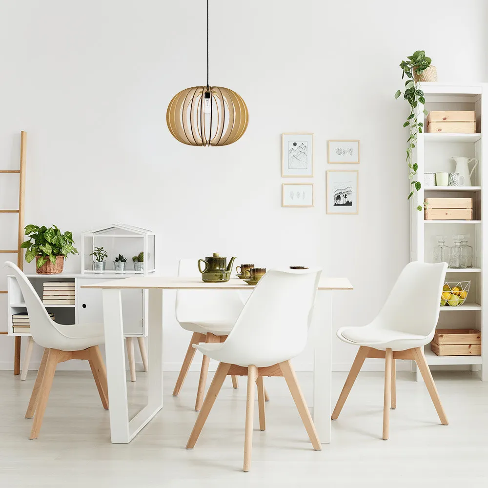 Colgante Olmo 1xe27 Madera Natural Regx45x45 Cm