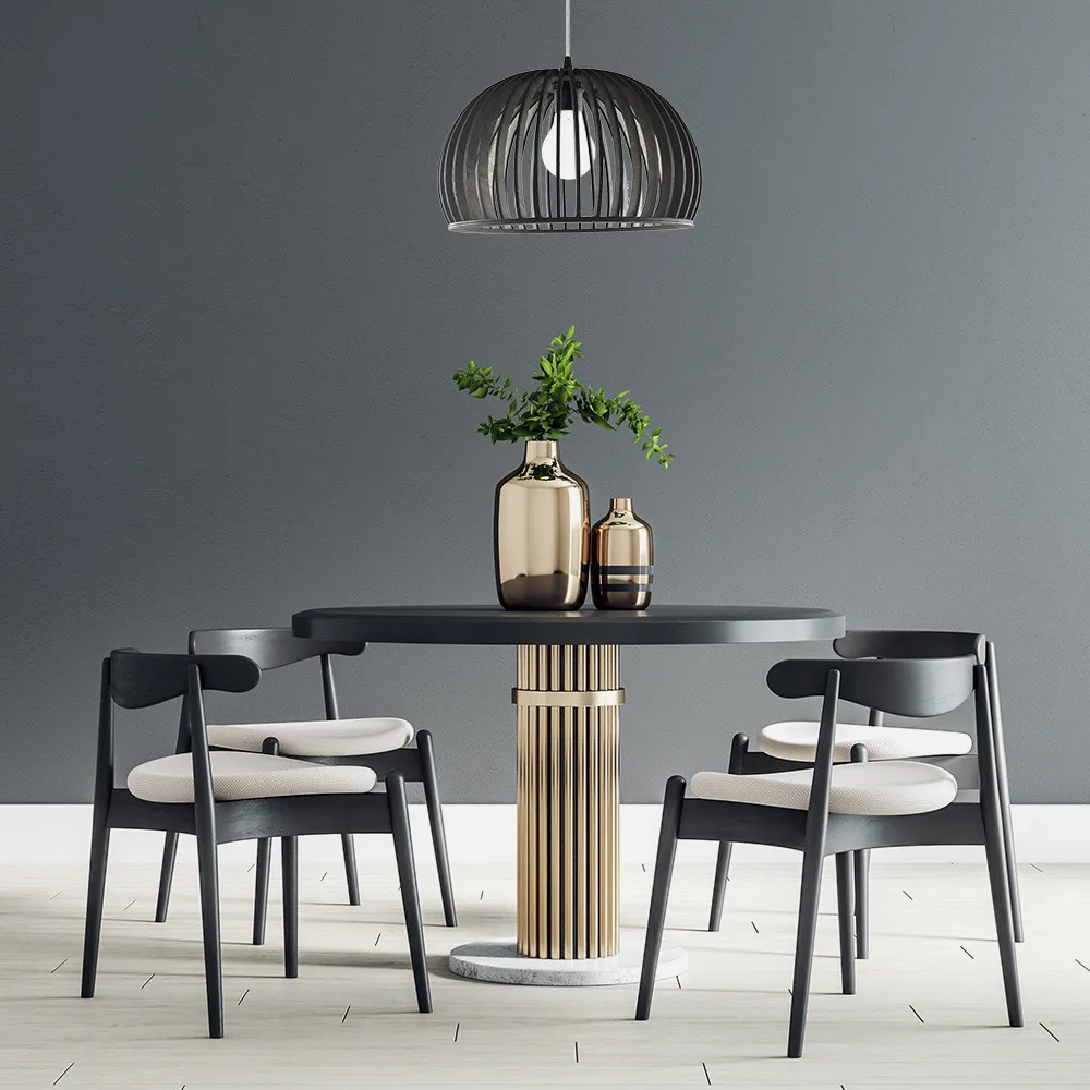 Colgante Cambara 1xe27 Madera Cafe Regx35x35 Cm