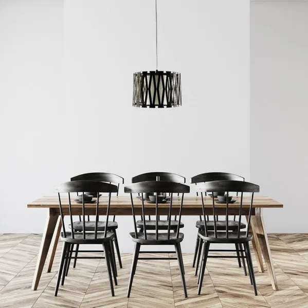 Colgante Cipres 1xe27 Madera Cafe Regx30x30 Cm