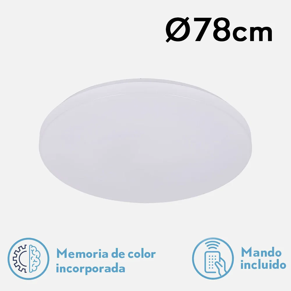 Plafon Red. Escipion 120w 3000-4000-6500k 7x78x78Cm 9600lm.reg.intens.y C.remoto C/memoria
