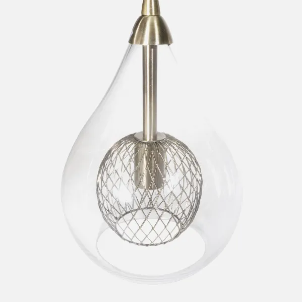 Pendant light Lhasa 3xg9 Leather  Regx65x65 Cm