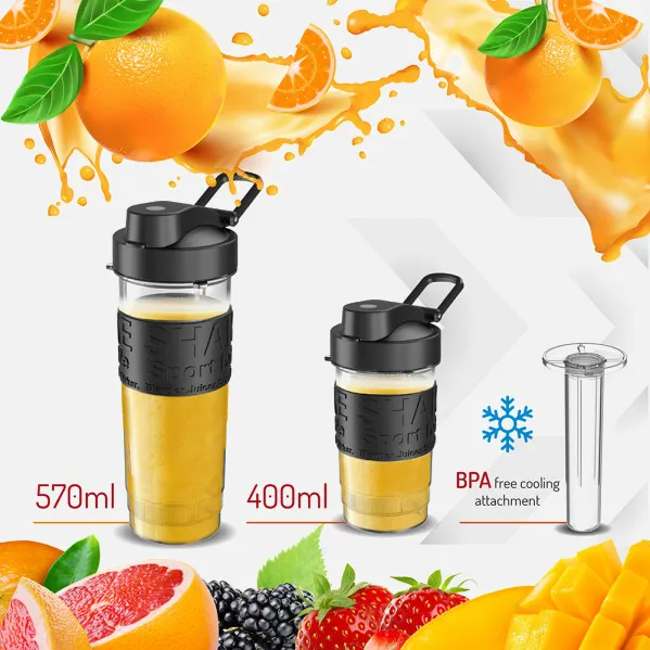 Batidora Personal C/barilla De Enfriamiento 800w 2 Vasos Deportivos Incluidos