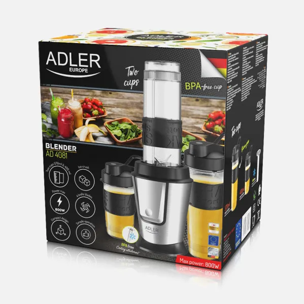Batidora Personal C/barilla De Enfriamiento 800w 2 Vasos Deportivos Incluidos