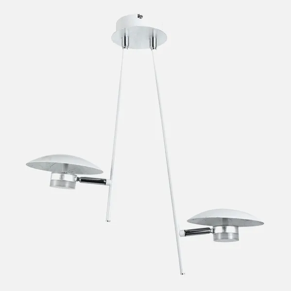 Pingente Cidade do Cabo 2l 12w 4000k Branco/Prata 1080 Lm 52x49x15 Cm Direcional e Ajustável