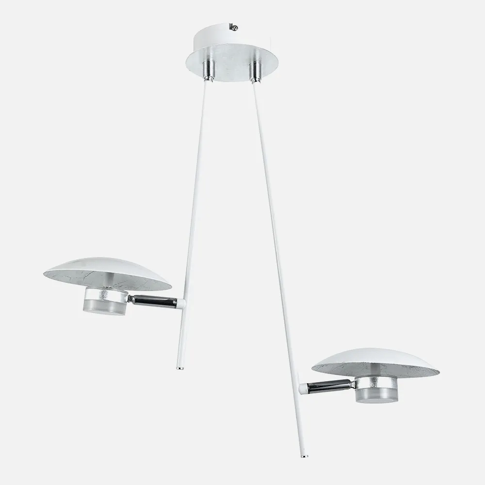 153692074 - Colgante Ciudad Del Cabo 2l  12w 4000k Blanco/plata  1080 Lm 52x49x15 Cm Dirigible Y Orientable