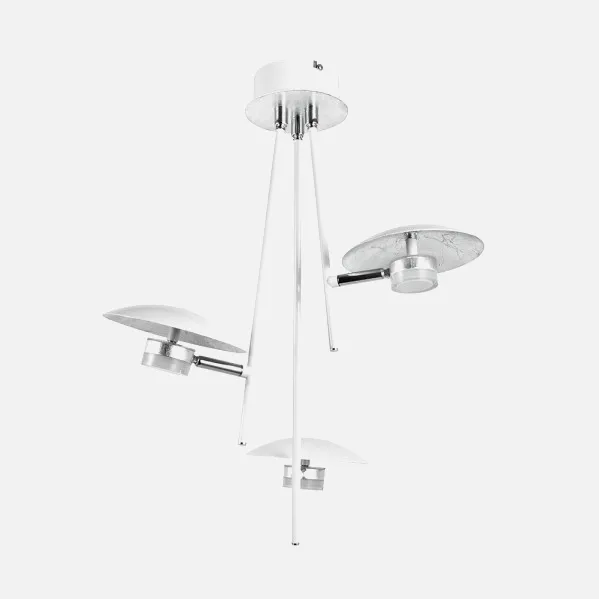 Pendant light City Of the Cape 3l 18w 4000k White/silver 53x39x39 Cm 1440 Lm Airship And Adjustable