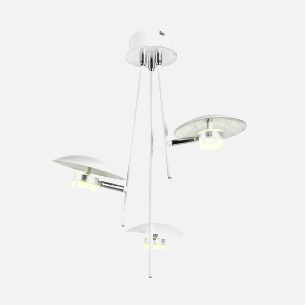 Pendant light City Of the Cape 3l 18w 4000k White/silver 53x39x39 Cm 1440 Lm Airship And Adjustable
