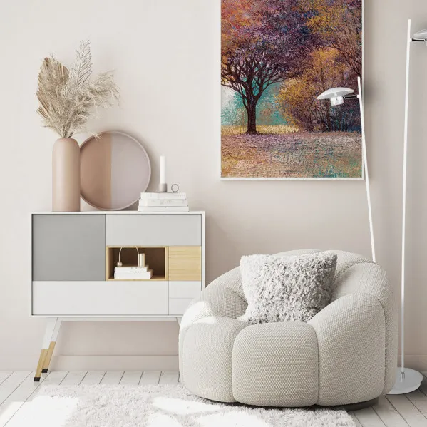 Pie Salon Ciudad Del Cabo 2l 12w 4000k Blanc/plata150x30x25 Cm 1080 Lm Dirigible Y Orientable