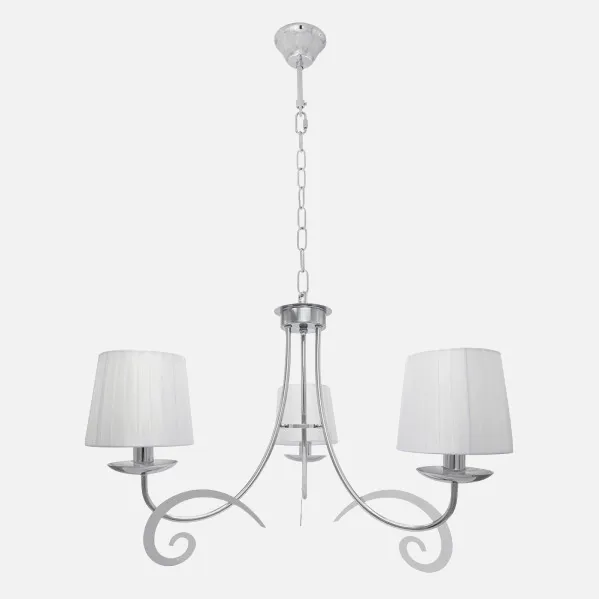 Lampara Luxor 3xe14 Cromo Pant. Blanca Regx58x58 Cm