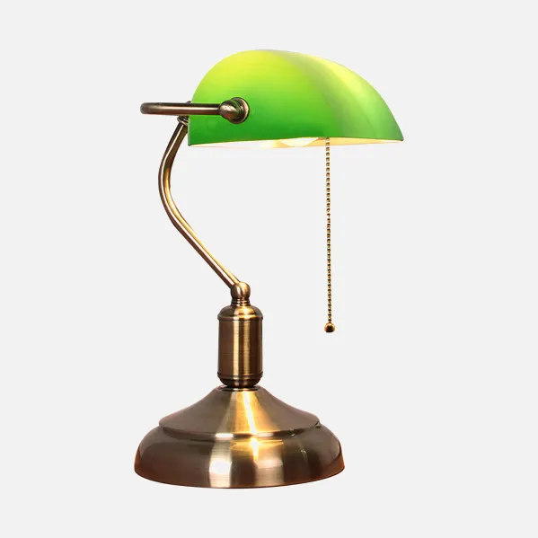 Abogado Lâmpada de Mesa 1xe27 Couro/verde 38x26x18 Cm