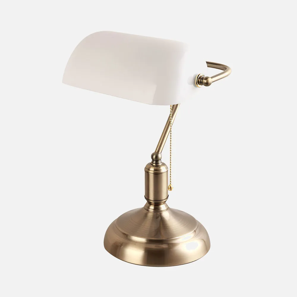 159471001 - Abogado Lâmpada de Mesa 1xe27 Couro/branco 38x26x18 Cm