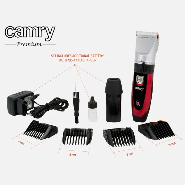 Aparador de Pêlos Titanium Pet Lâmina Cerâmica de 35w Escova de 4 Pentes Bateria Extra e Cabo