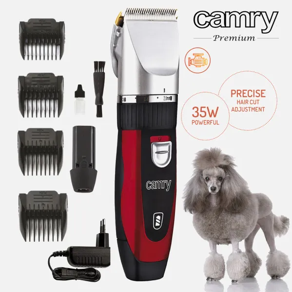 Aparador de Pêlos Titanium Pet Lâmina Cerâmica de 35w Escova de 4 Pentes Bateria Extra e Cabo