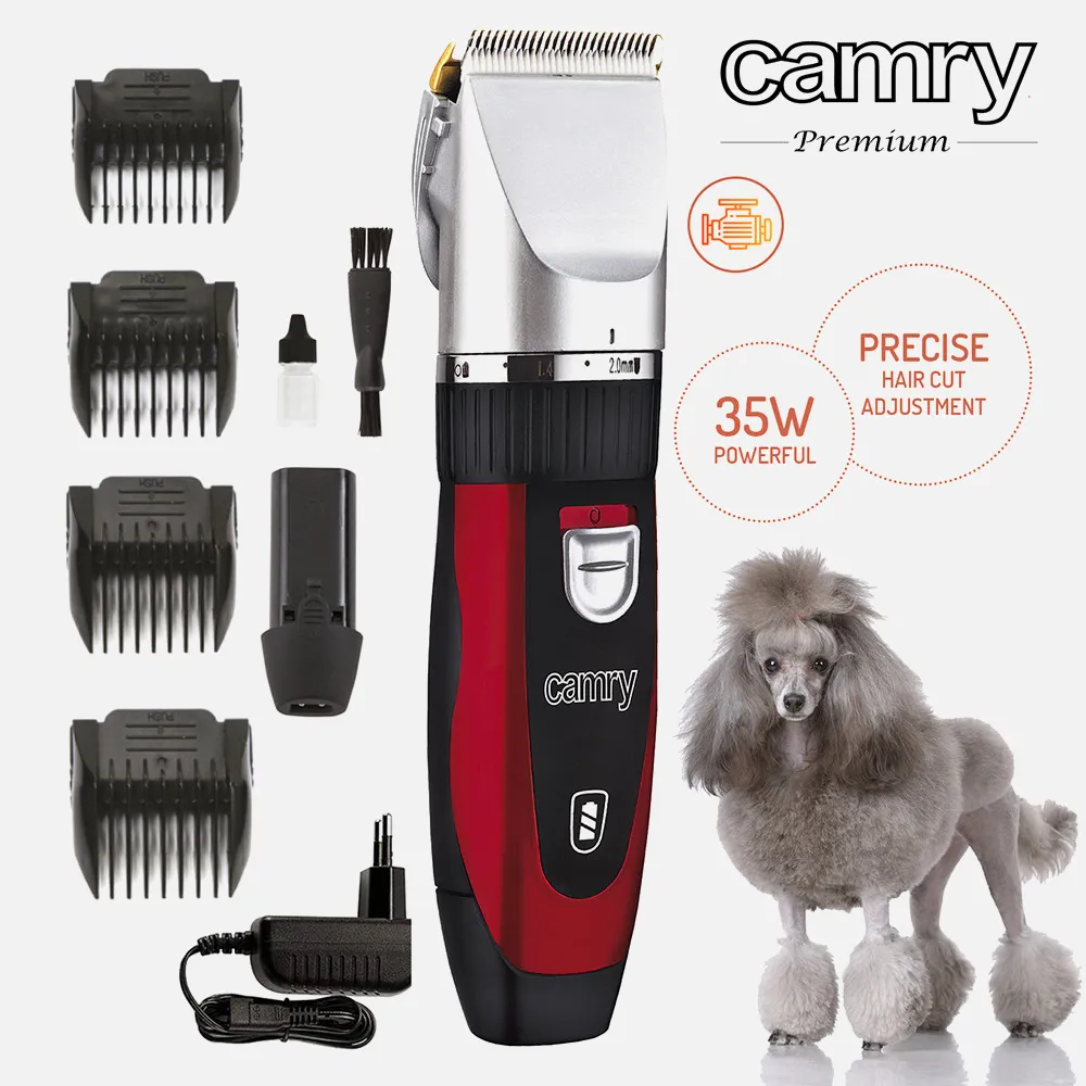Cortapelos Mascotas Titanio 35w Hoja Ceramica  4 Peines Cepillo Bateria Extra Y Cable
