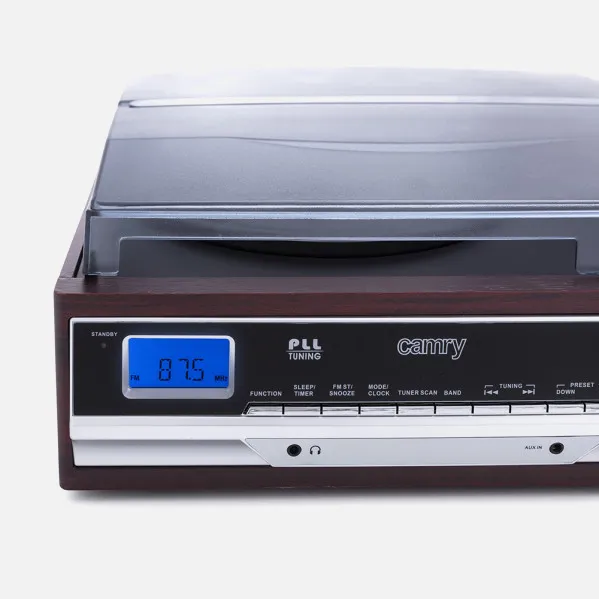 Mesa rotativa 33/45/78 Rpm Lcd Radio Am/fm Pll Stereo Aux-in Entrada do Relógio Auxiliar de Alarme