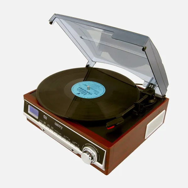 Mesa rotativa 33/45/78 Rpm Lcd Radio Am/fm Pll Stereo Aux-in Entrada do Relógio Auxiliar de Alarme