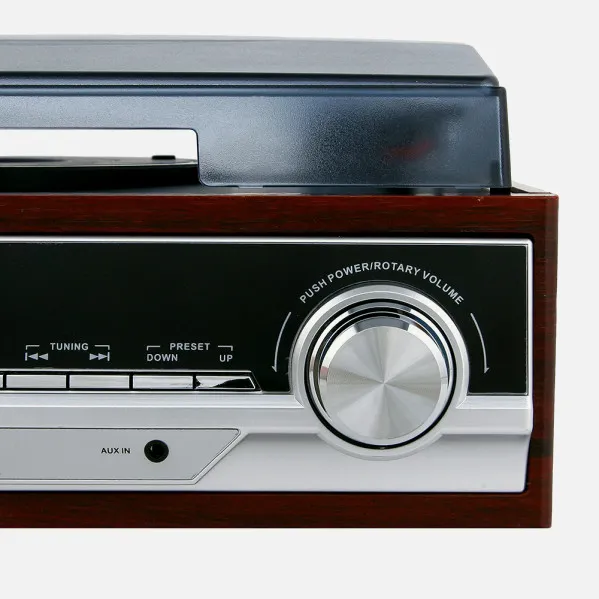 Tocadiscos 33/45/78 Rpm Lcd Radio Am/fm Pll  Estereo Entrada Auxiliar Despertador