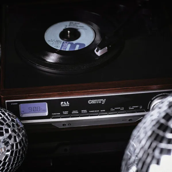 Tocadiscos 33/45/78 Rpm Lcd Radio Am/fm Pll  Estereo Entrada Auxiliar Despertador