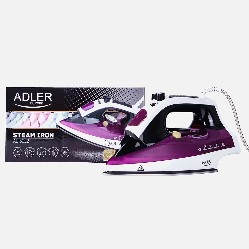 Plancha Suela Acero Inox. 3000w Planchado Y Vapor  Vertical Anti-calc Autolimpieza