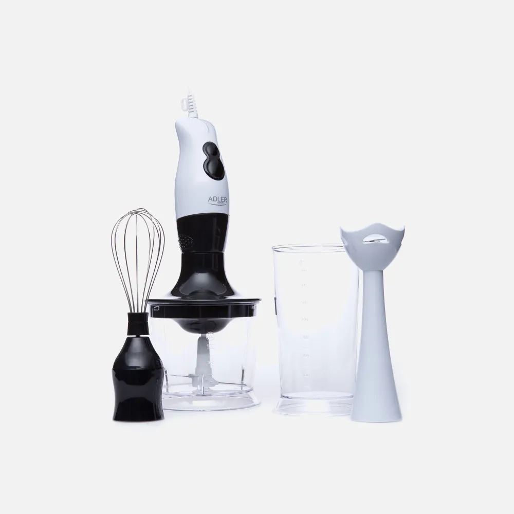 Batidora De Mano + Set 500w Cuch. Ac. Inox. 2 Vel.  Taza Picadora 500ml Taza Medidora 700ml