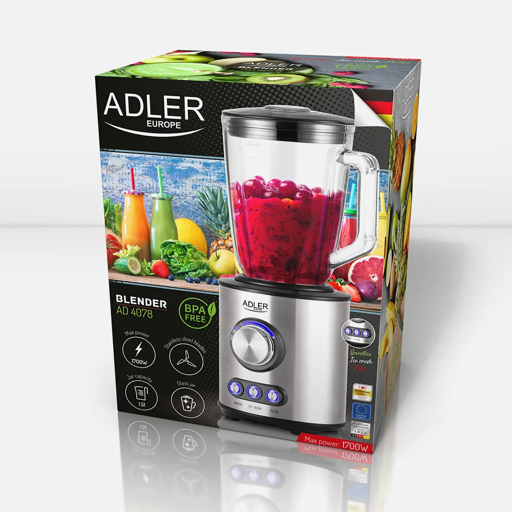 Batidora 1700w Cuchilla Ac. Inox. 6 Hojas 2 Vel. 3  Prog. Batido/tritur. Hielo/pulso No Bpa
