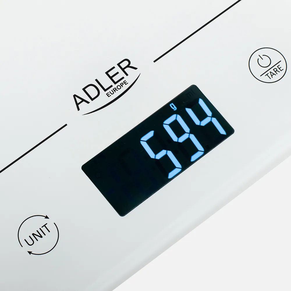 Bascula Cocina Lcd 17x24cm Cap.max. 15Kg Tara Apag.  Auto/man. Precis. 1g Pilas Antidesliz.