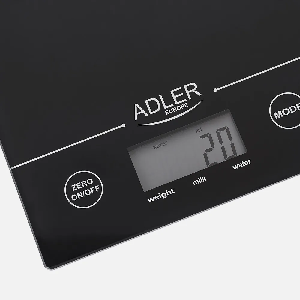 Bascula Cocina Lcd 14x20cm Cap.Max. 5kg Negro Tara Apagado Autom./Man. Precision 1G Pilas