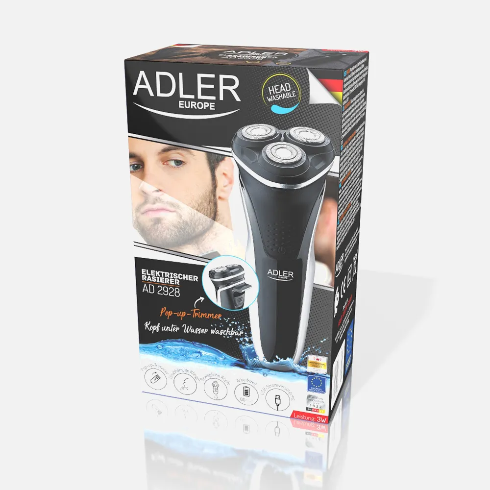 Afeitadora 3 Cabezales 8h Carga Usb 90min De Uso  Recortador Plegable Cabezal Impermeable