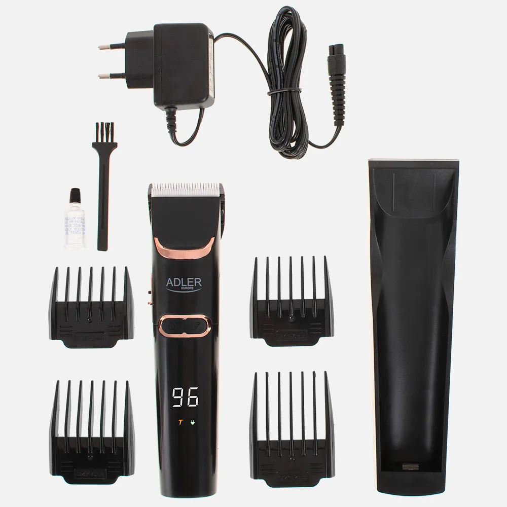 Cortapelos Hoja Acero/ceramica 40w 4 Peines Turbo  Pantalla Lcd Bateria Y Red