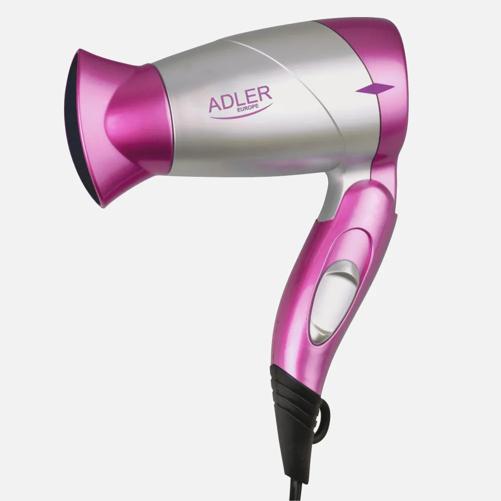 Secador 1300w 2 Niv. Fuerza Asa Plegable Rosa  Concentrador Aire Diseño Moderno