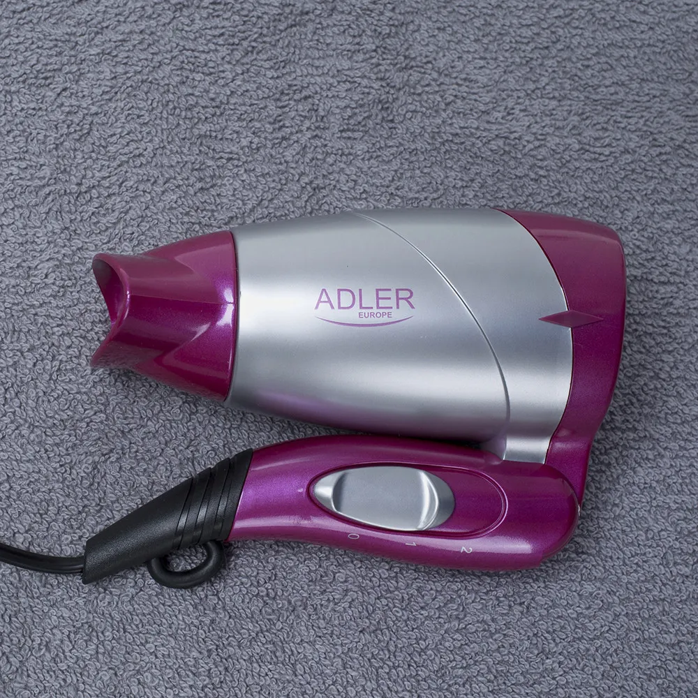 Secador 1300w 2 Niv. Fuerza Asa Plegable Rosa  Concentrador Aire Diseño Moderno
