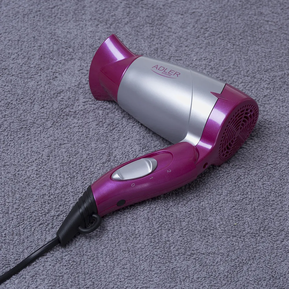 Secador 1300w 2 Niv. Fuerza Asa Plegable Rosa  Concentrador Aire Diseño Moderno