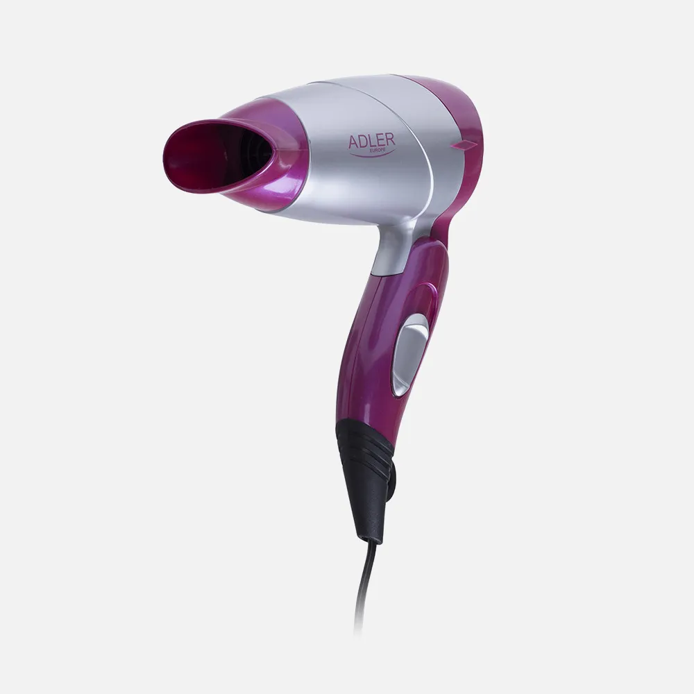 Secador 1300w 2 Niv. Fuerza Asa Plegable Rosa  Concentrador Aire Diseño Moderno