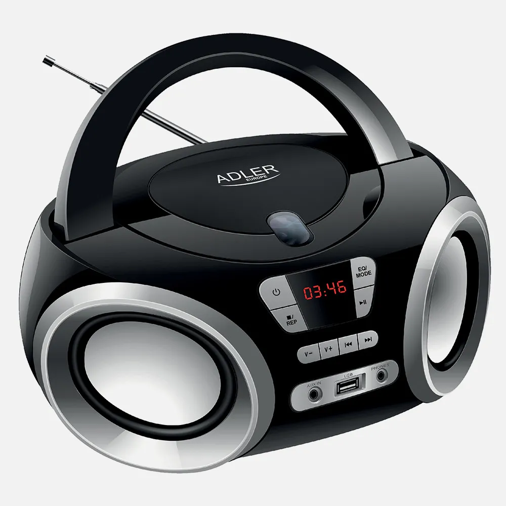 Radio Portatil Fm Antena Telescopico Con Cd Y Mp3   Salida Auriculares 20 Mem. Red Y Pilas