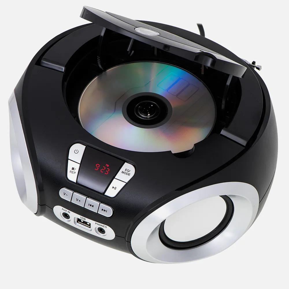 Radio Portatil Fm Antena Telescopico Con Cd Y Mp3   Salida Auriculares 20 Mem. Red Y Pilas