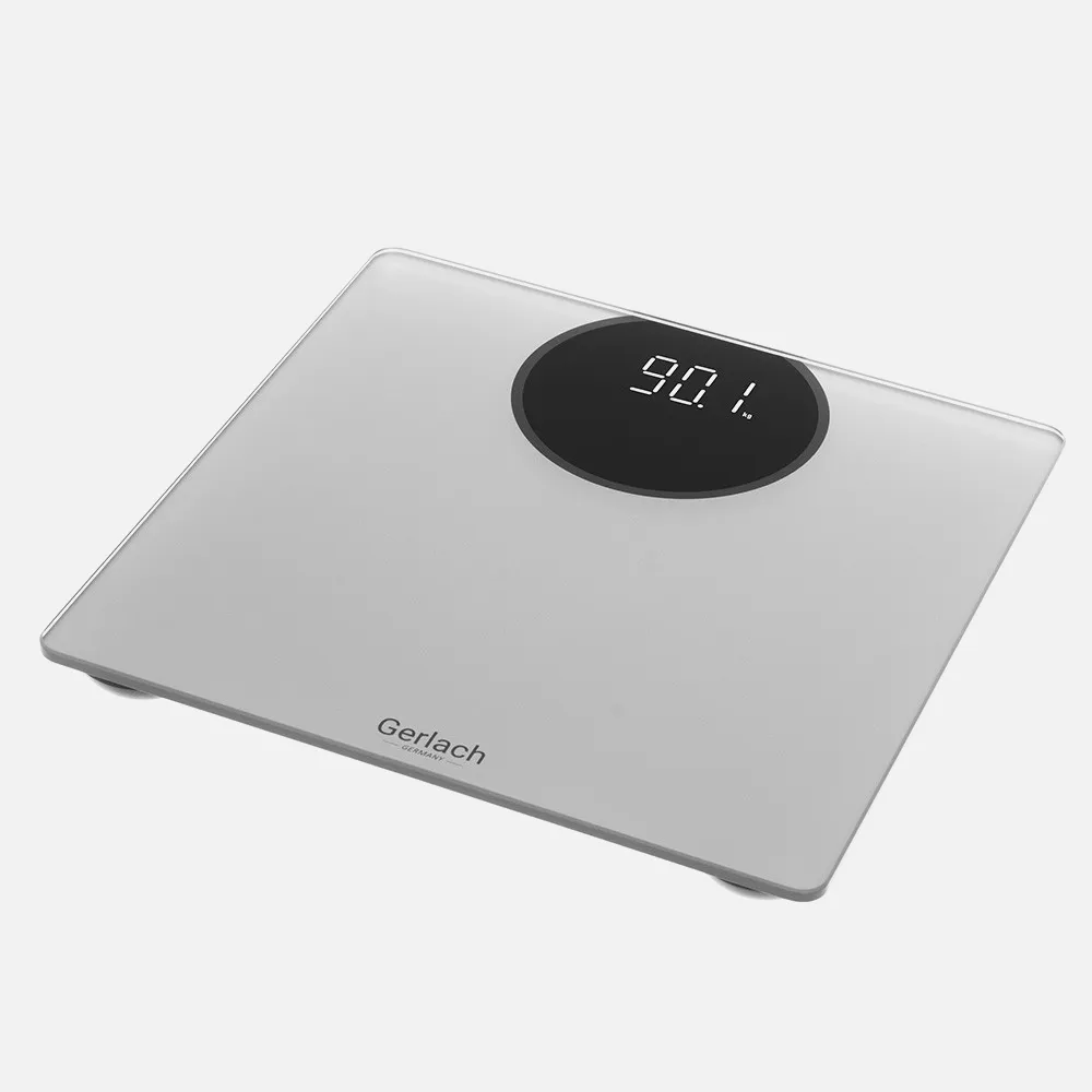 Bascula Baño Electron. Max 180kg Pant. Led Plata  3pilas Apagado Autom./man. Precis. 100g