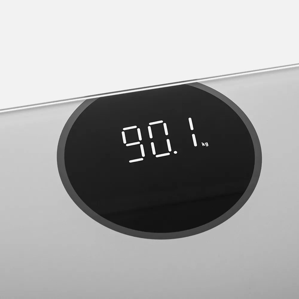 Bascula Baño Electron. Max 180kg Pant. Led Plata  3pilas Apagado Autom./man. Precis. 100g