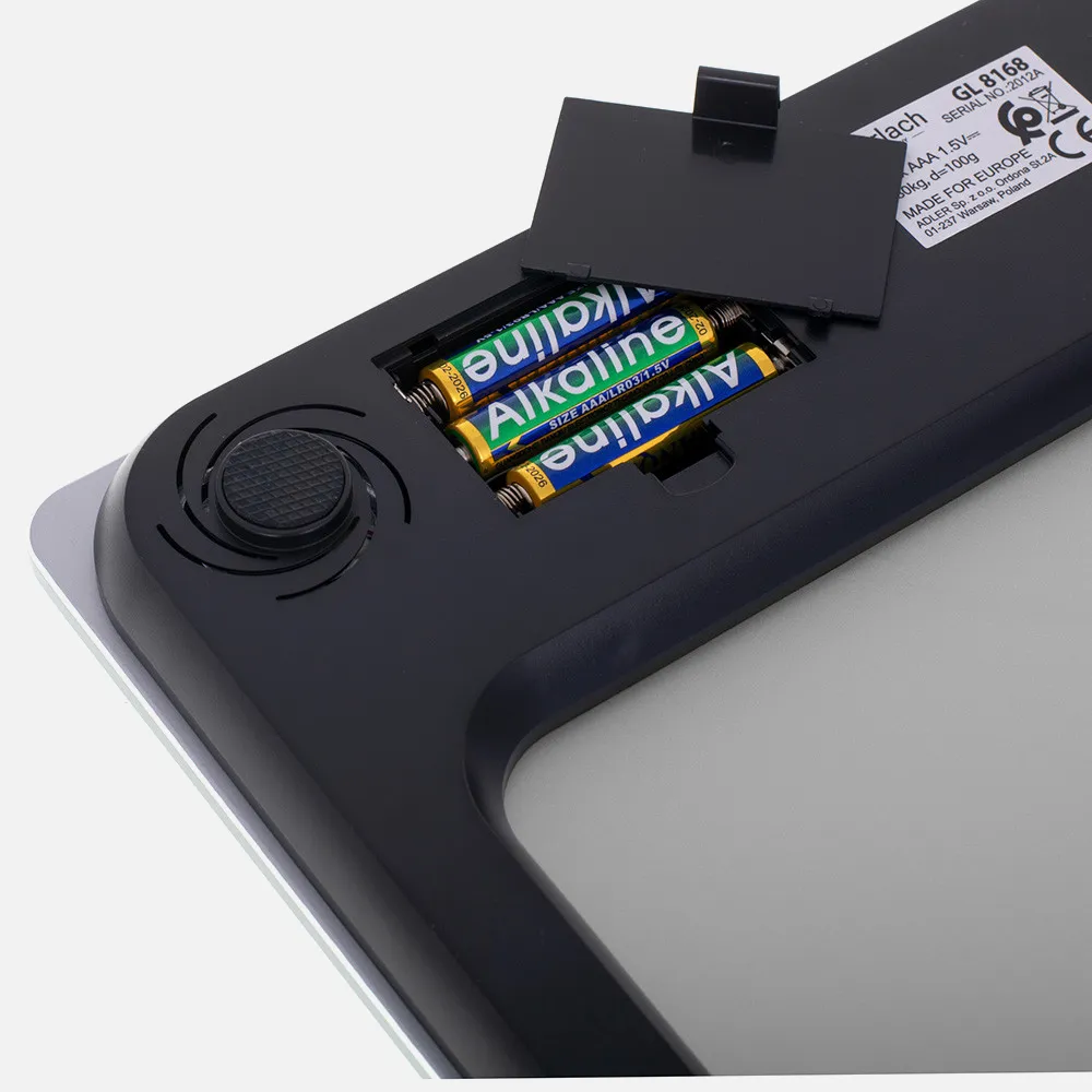 Bascula Baño Electron. Max 180kg Pant. Led Plata  3pilas Apagado Autom./man. Precis. 100g