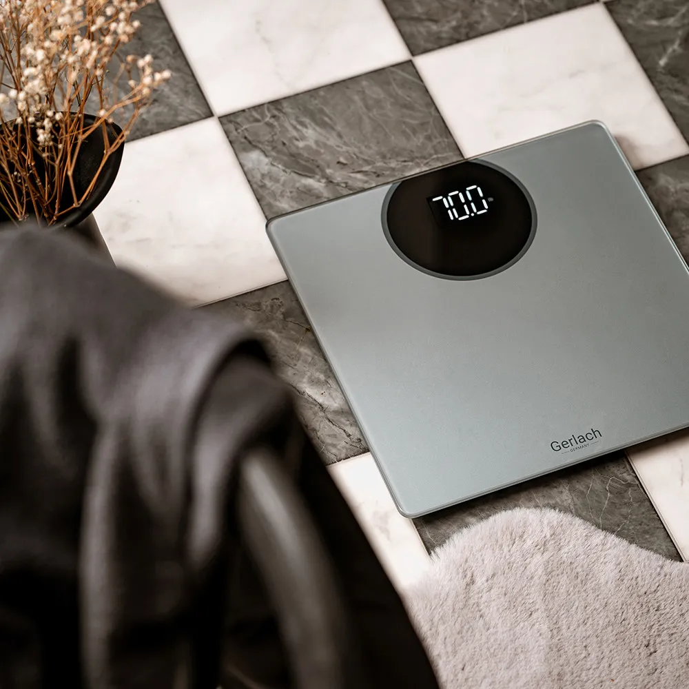 Bascula Baño Electron. Max 180kg Pant. Led Plata  3pilas Apagado Autom./man. Precis. 100g