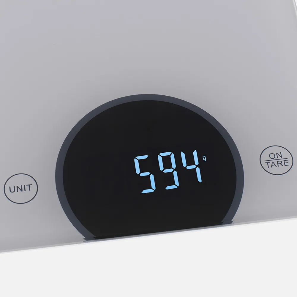 Bascula Cocina Led Gris 20x16cm Cap.max. 10g Tara  Apagado Aut/man Precision 1g Pilas