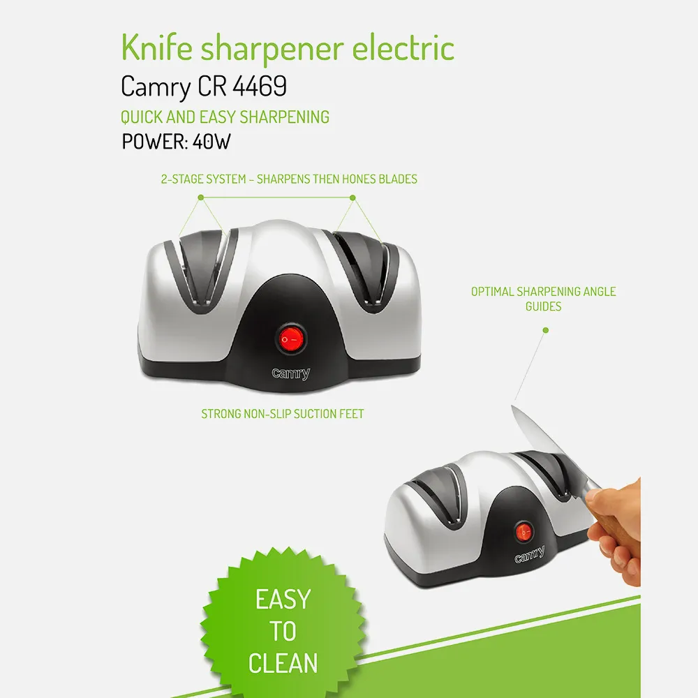 Afilador Cuchillos Electrico 40w Afilado Y Pulido  Ventosas Antideslizantes Facil Limpiar
