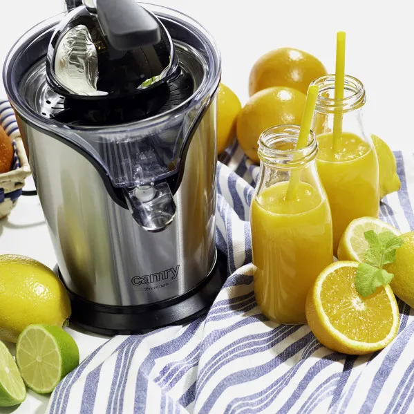 Exprimidor Citricos 500w Acero Palanca 2 Tamaños  Atideslizante Antigoteo Silencioso
