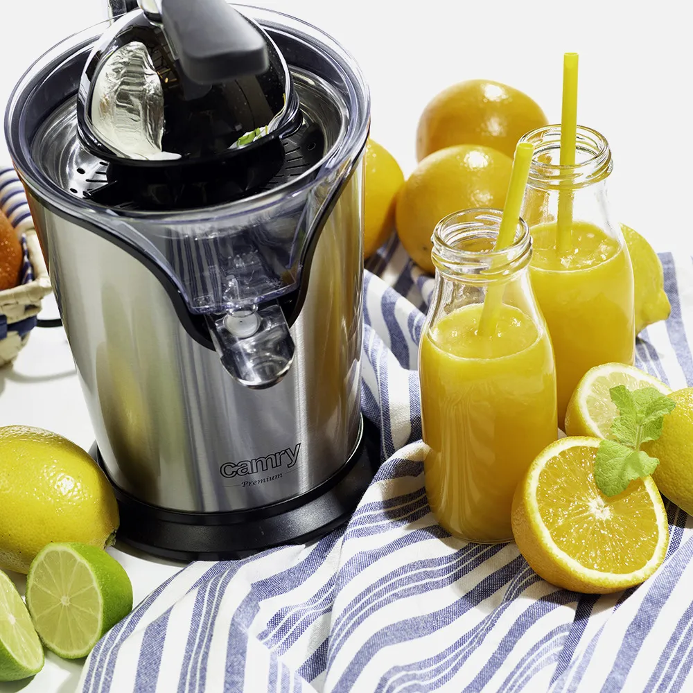 Exprimidor Citricos 500w Acero Palanca 2 Tamaños  Atideslizante Antigoteo SilenciosoExprimidor Citricos