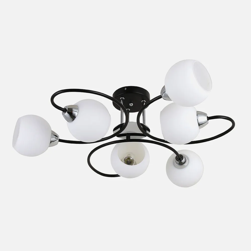 152256052 - Lamp Fuji 6xe27 Black/chrome 21x65x65 Cm