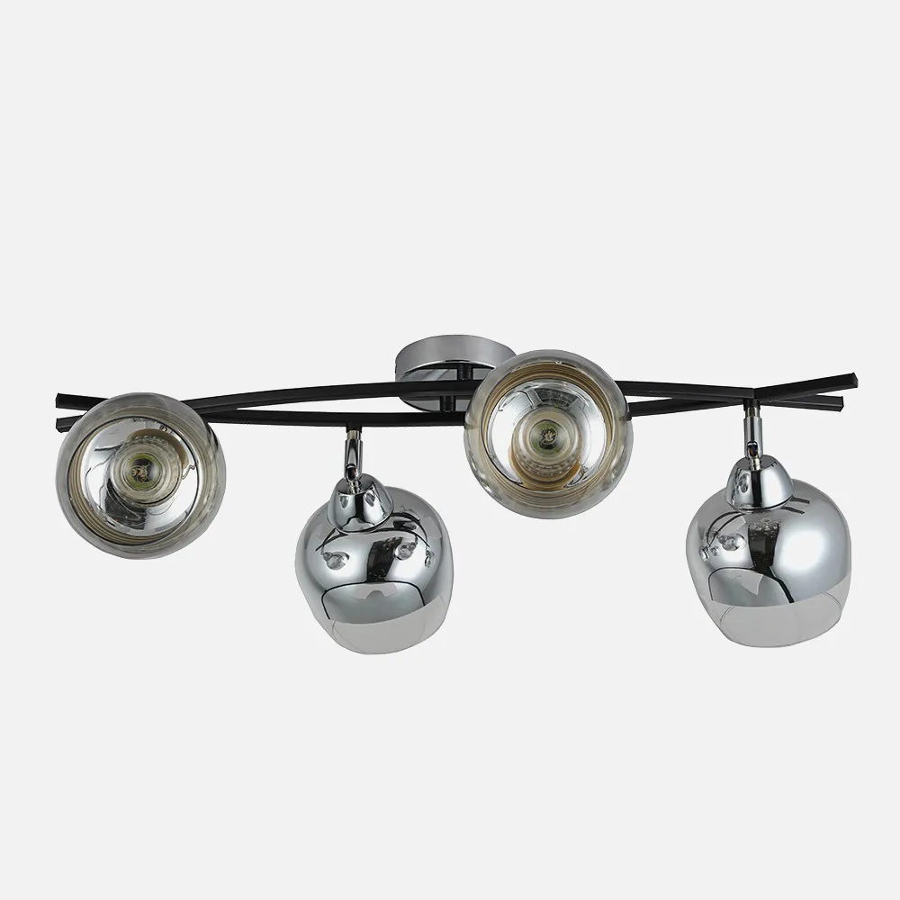 152494020 - Batten light Denali 4xe27 Chrome/black 22x60x35 Cm