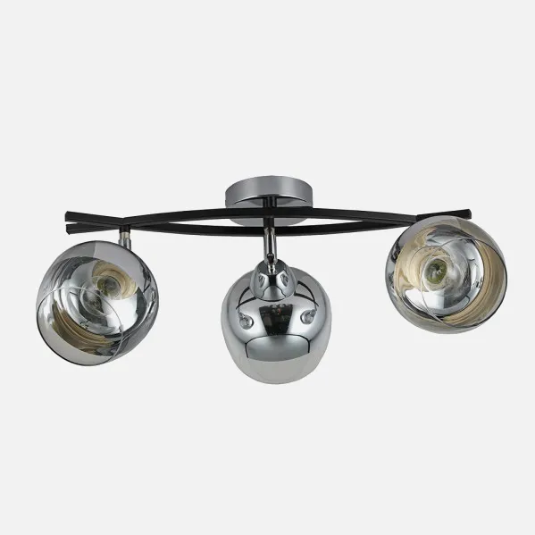 Batten light Denali 3xe27 Chrome/black 24x45x14 Cm