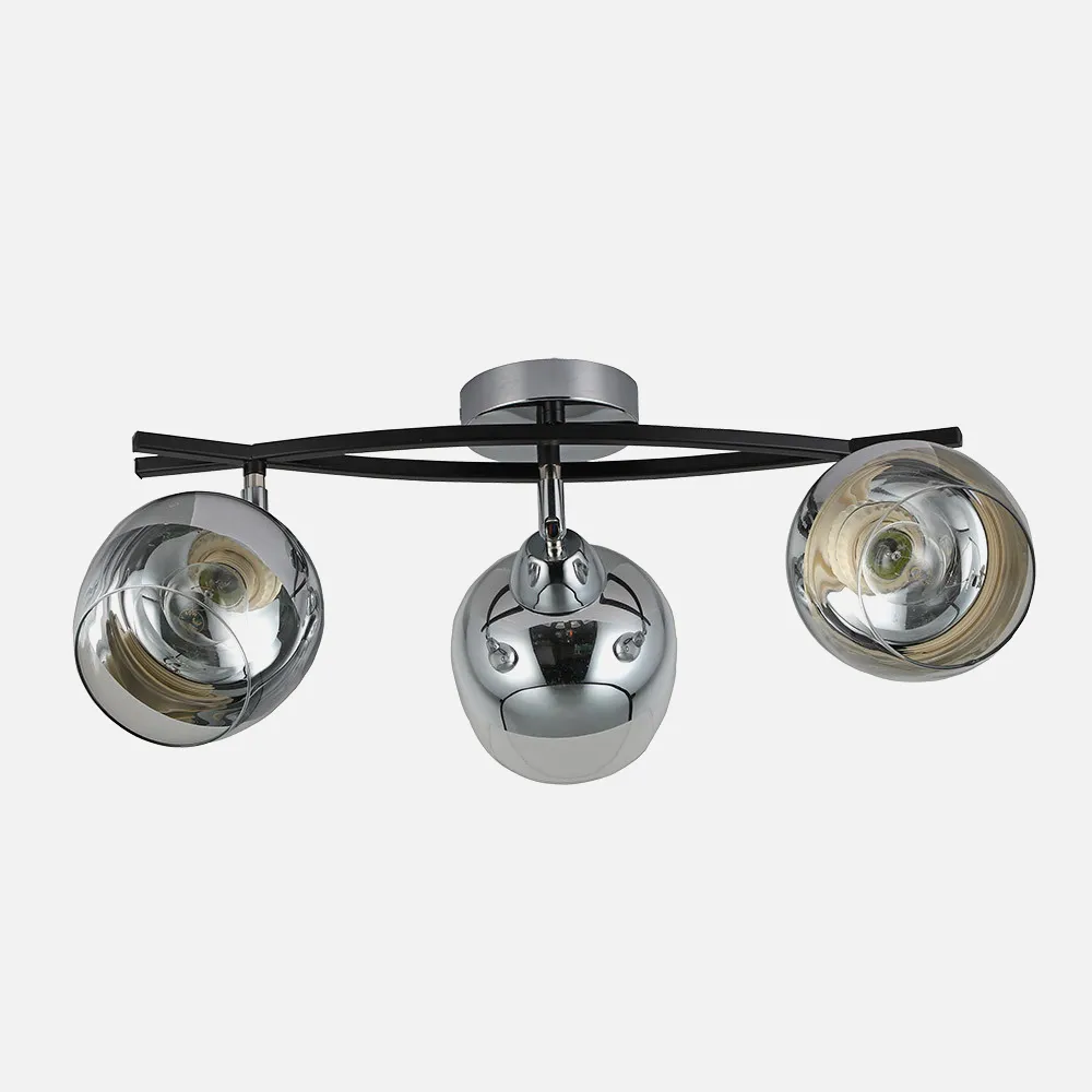 152493020 - Batten light Denali 3xe27 Chrome/black 24x45x14 Cm